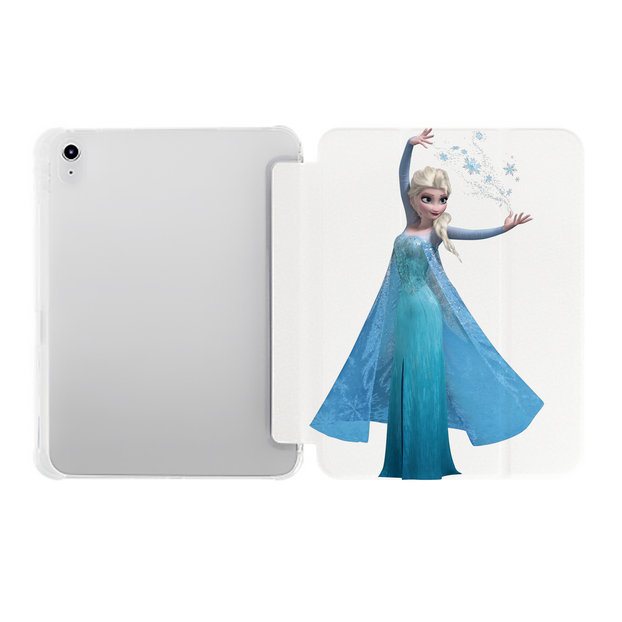 （画像用） アナと雪の女王 アンナ エルサ Frozen Anna Elsa IPad ケース ペン収納付き 三つ折りスタンド PUレザー×シリコン 対応機種9.5/10.5/10.9インチ